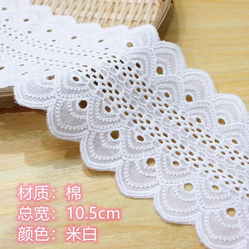 Cotton Embroidered Flowers Lace, Guipure Ribbon, White, Dress Clothes, Sewing Collar Trim, Handmade DIY Lace Material