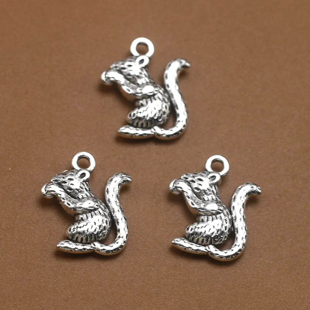 

20Pcs Squirrel Pendant Charms Alloy DIY Double-Sided Jewelry Making Necklace Earrings Bracelet Craft Accessories