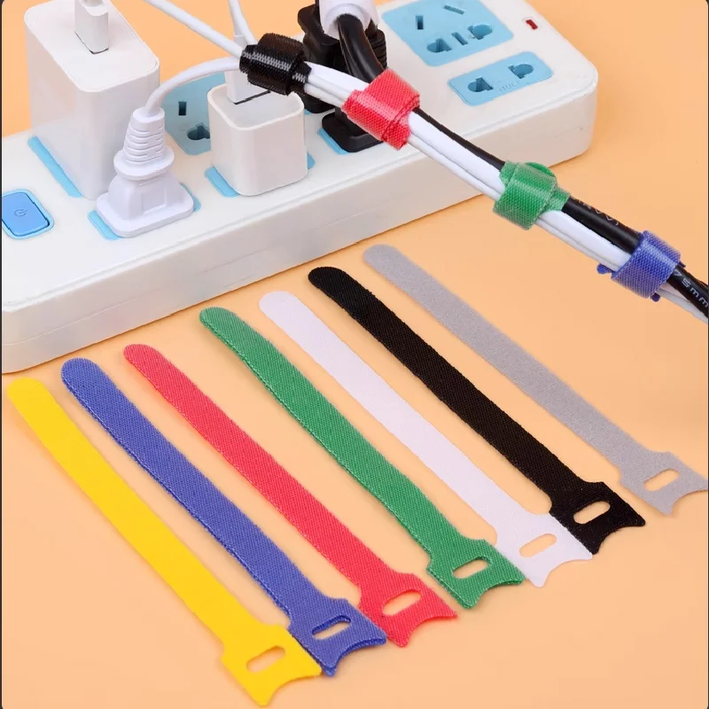 10/20/30Pcs Reusable Fastening Cable Ties Hook and Loop Tape Cable Straps Wire Ties Cable Management Adjustable Cord organizer