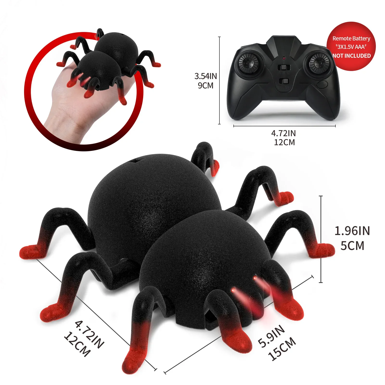 Wall Climbing Car Remote Control Spider Robots Halloween Horror Prank Toy for Kids Boy Children Trick Mischief Novelty Rc Animal