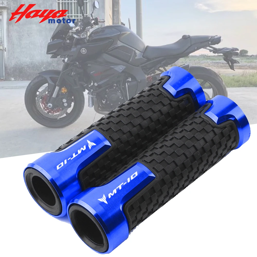 

Motorcycle CNC Accessories 22mm Hand Grips Rubber Gel Handle Grip Handlebar Fit For YAMAHA MT10 MT-10 2014-2021 With Logo "MT10"