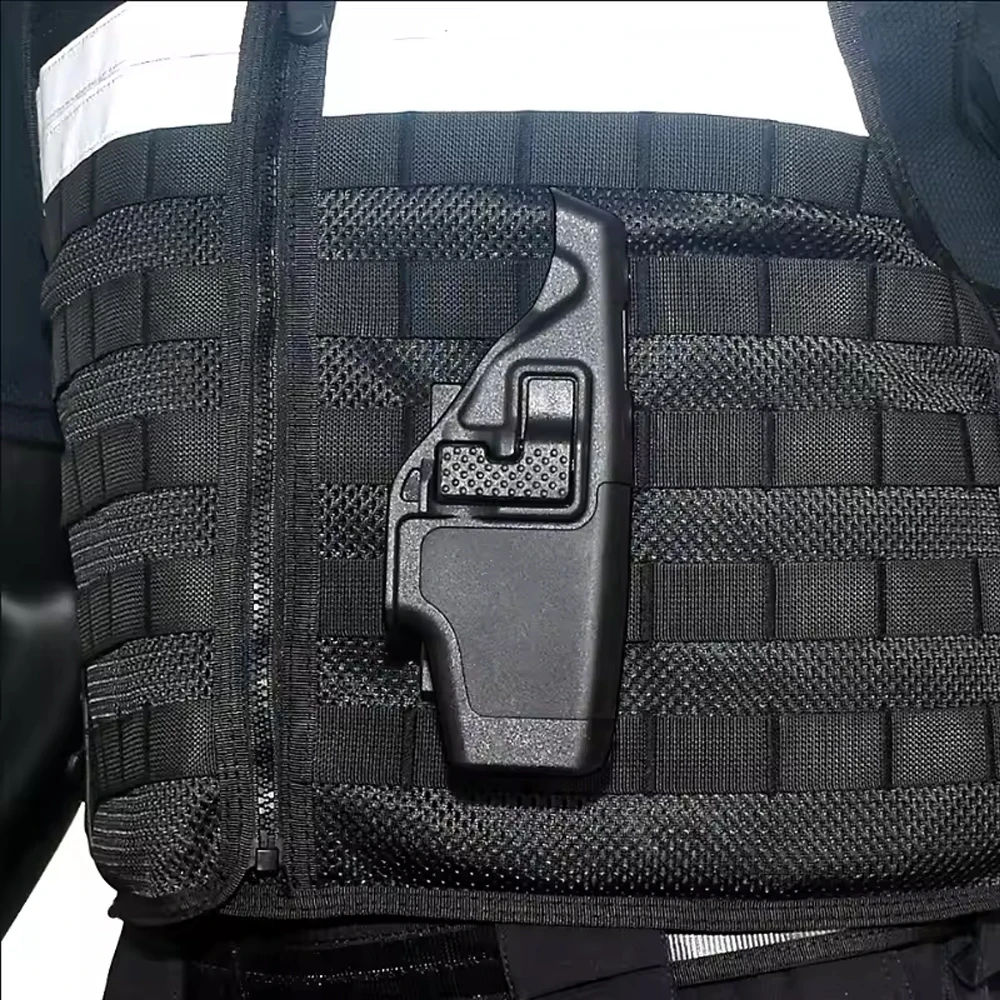 Tactical Stun Gun Taser Holster MOLLE Special Forces Quick Draw Rotating Holster with Index Finger Release for Hunting Shooting