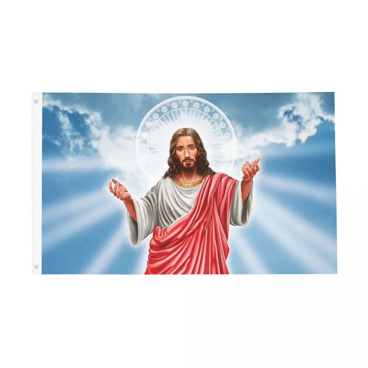Christian Flags Vivid Color Outdoor Banner God Bless Jesus Christ All Weather Home Room Dorm Wall Decor 90x150cm