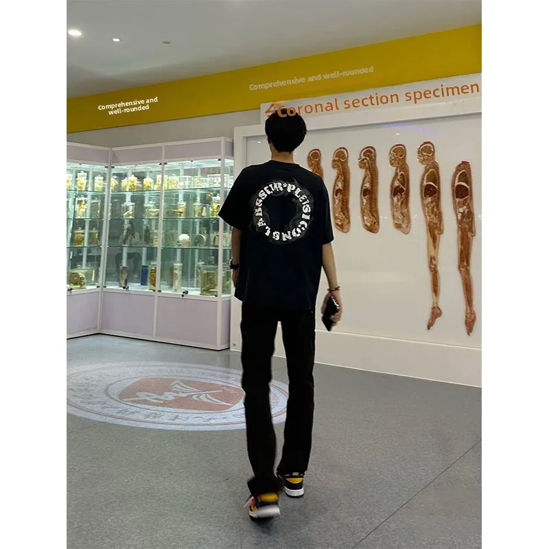 

Cleanfit Men's Elastic Straight Leg Jeans High Waist Long Trousers Summer Slimming Black Jeans Youth Fashion High Street Style