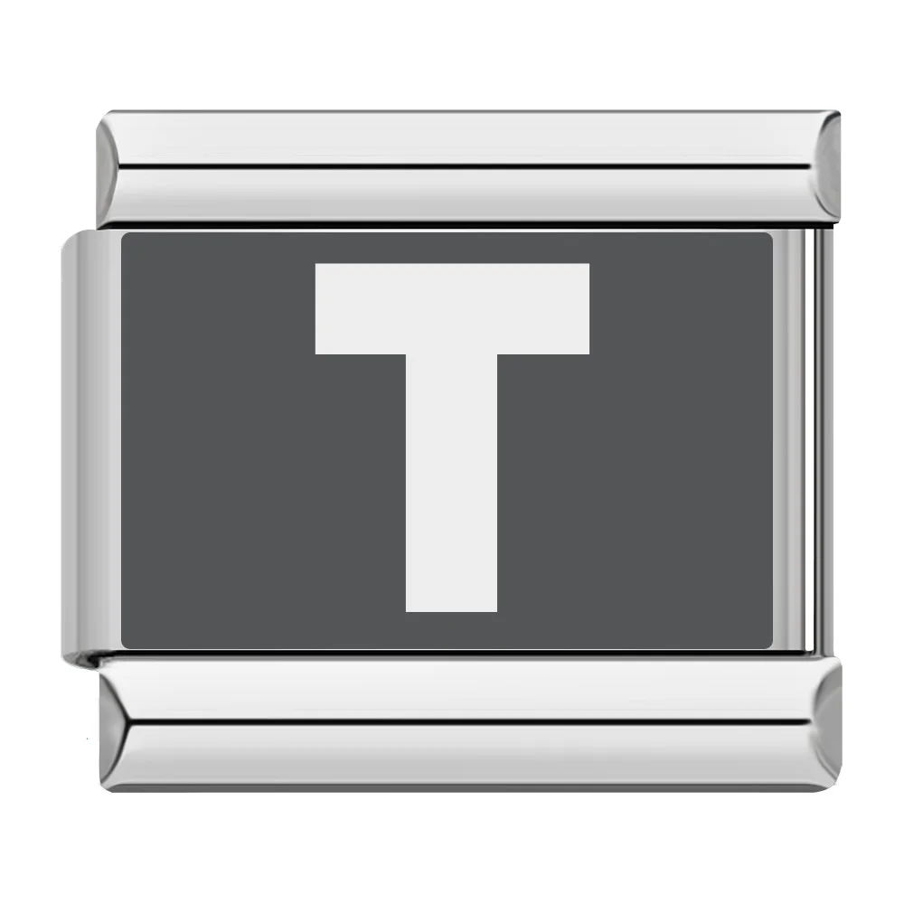 Großhandel mit italienischem Charm-Link, passend für 9 mm Laserperlen, 26 englische Buchstaben, Armband, Edelstahl, DIY, elastische Schmuckherstellung für Geschenke – Detail 3