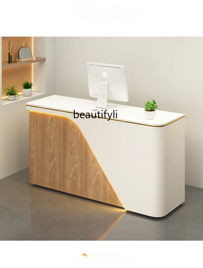 Clothing Store Front Desk Simple Modern Design Pavilion of Regimen Nail Salon Light Luxury Arc Counter