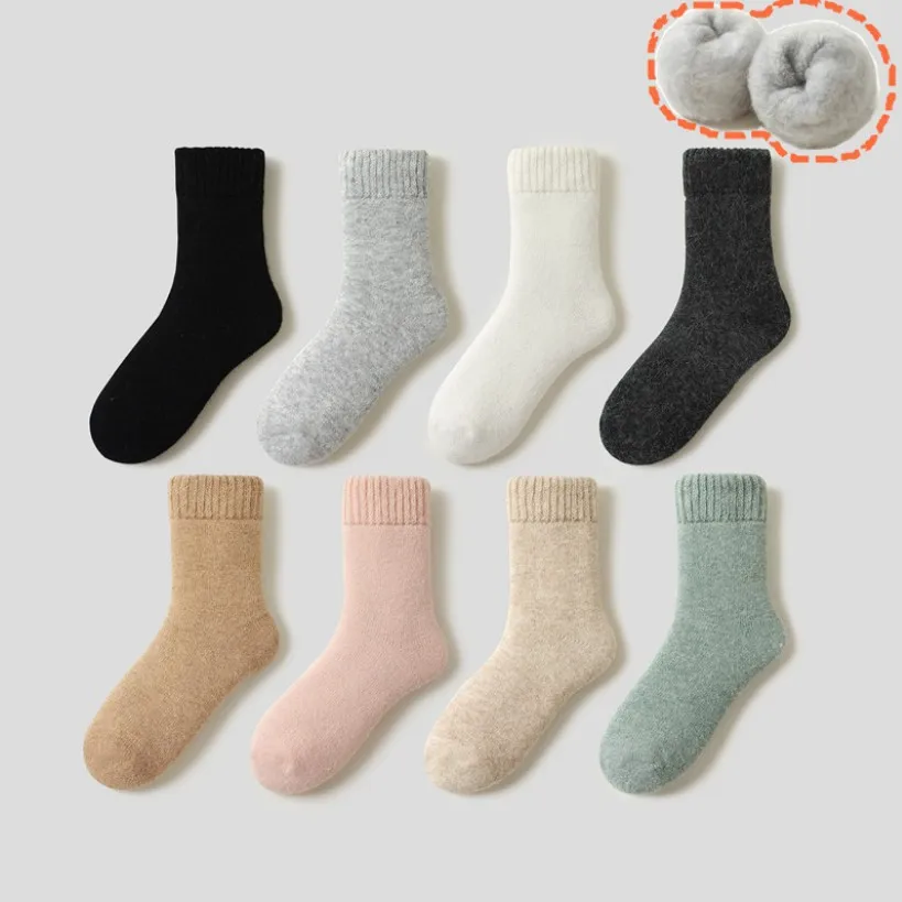 Sock Leisure Athletic Sports Crew Dress Winter Thickened Wool Women Angora Rabbit Wool Thickened Warm Loop Towel  B2W115