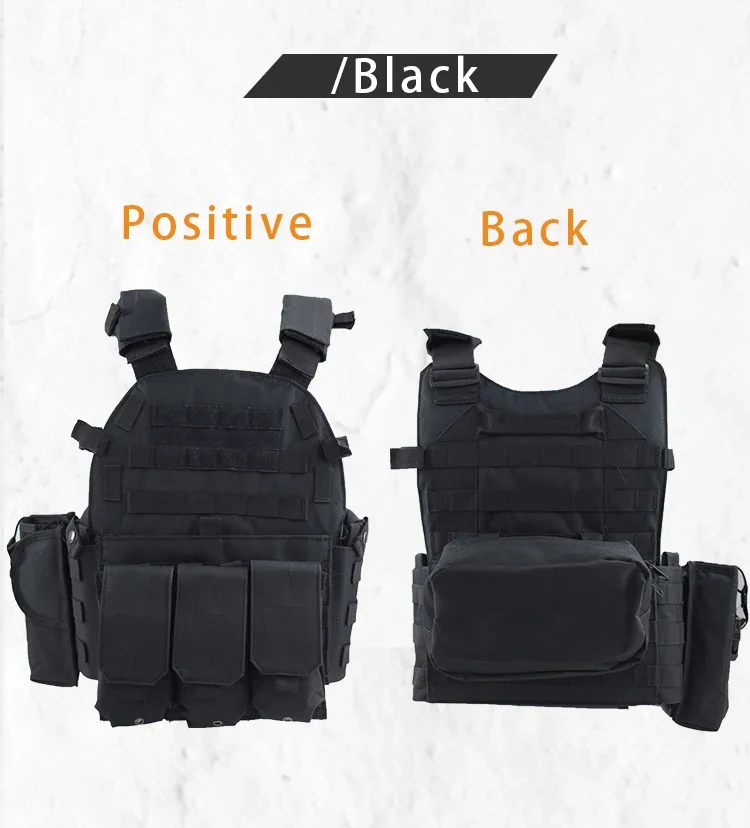 MOLLE-Bolsa de Nylon Colete Tático, Armadura Corporal, Caça Plate Carrier, Acessórios Airsoft, Combate Militar, Exército, Wargame, 6094