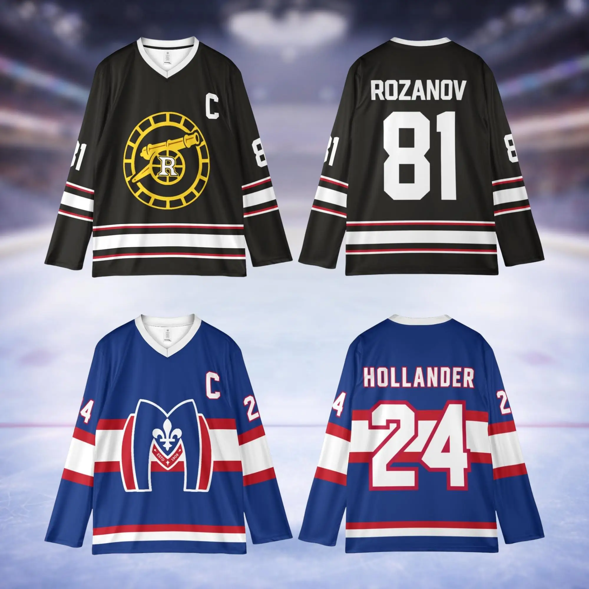 Camiseta de Hockey Inspirada en el Rivalismo, Camiseta de Hockey de Ilya Rozanov y Shane Hollander, Camiseta, Mercancía de Hudson Williams y Connor Storrie