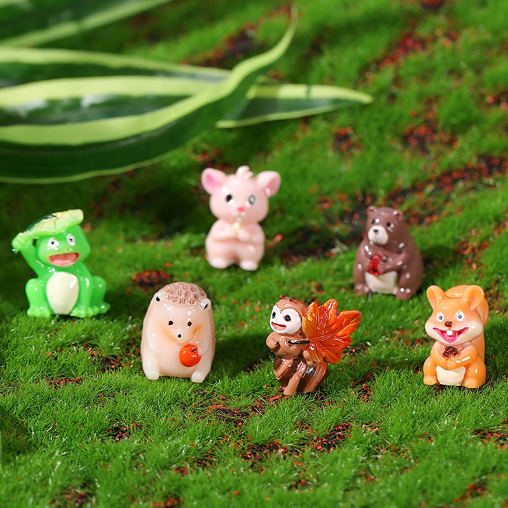 

12 Pcs Small Animal Decoration Ornaments Decorations Miniatures Sculpture Resin Figurines Child