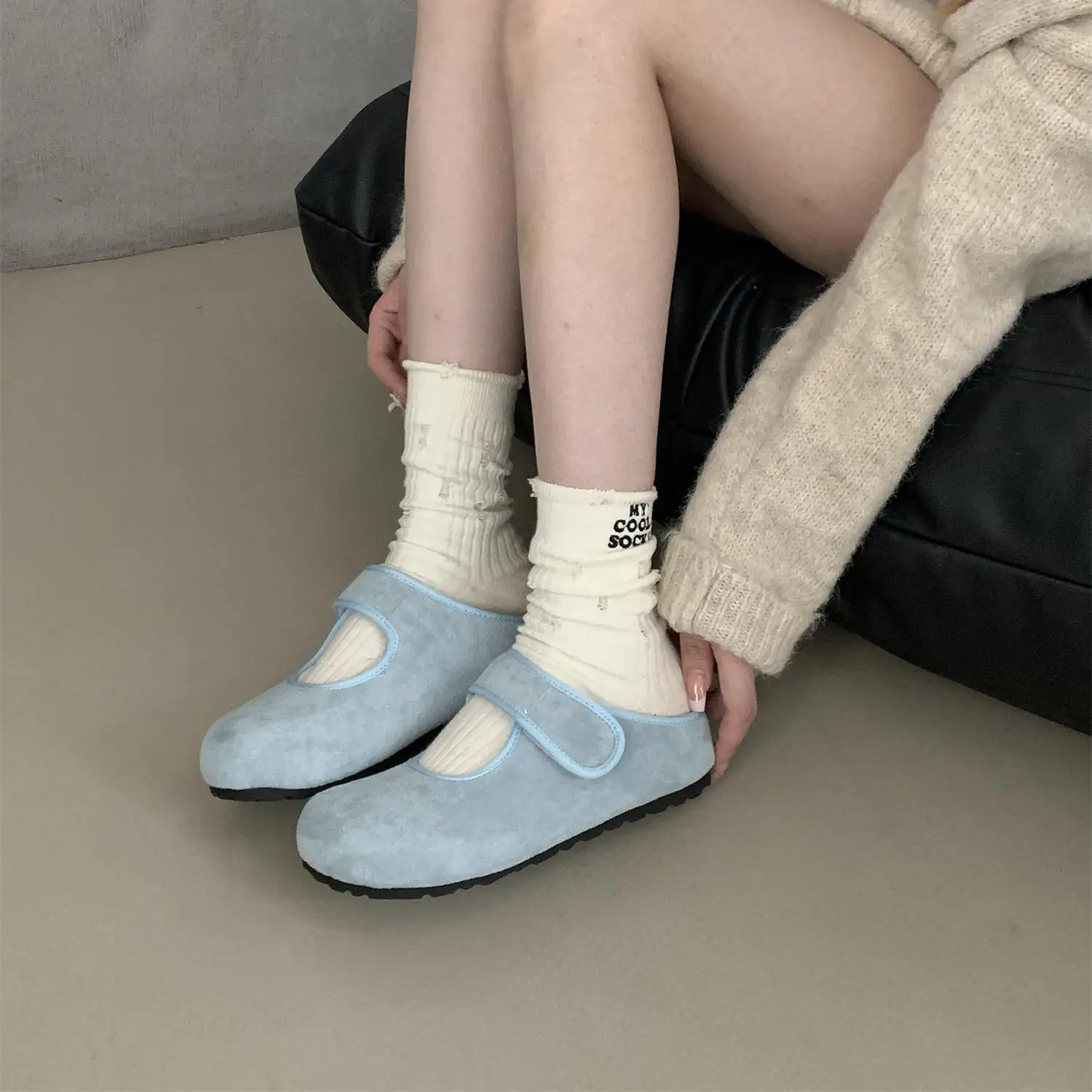 Women's Shoes Platform Loafers Fur Autumn Soft Low Heels Casual Female Sneakers Round Toe Slip-on Increas Height Clogs Retro Fal