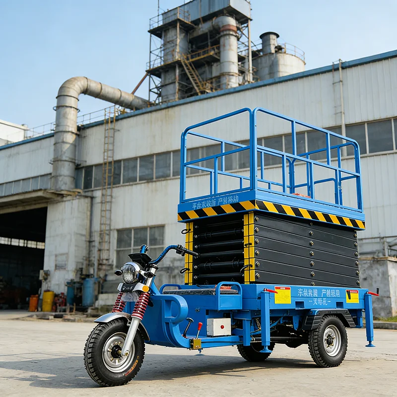 Three Wheel Self Propelled Scissor Lift Lightweight Mobile Aerial Work Platform with 150kg Capacity