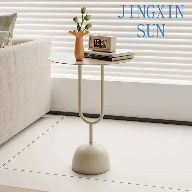 Metal Coffe Table  Round Side Table Modern Coffee Drink Cocktail Table Accent Pedestal Tables for Living Room