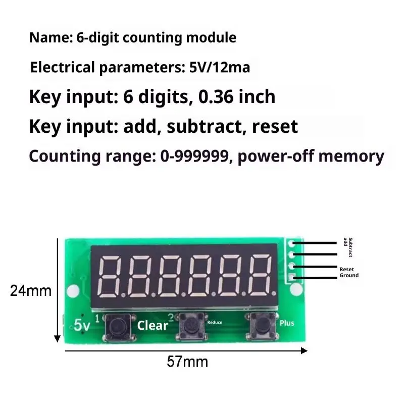 

6-значный цифровой счетчик-модуль 0-999999 — компактный счетчик удержания памяти, 1/3/5 шт. для нескольких сцен