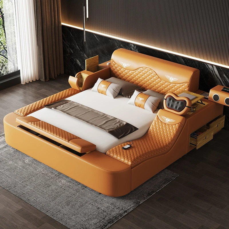 Multifunctional light luxury luxury bed