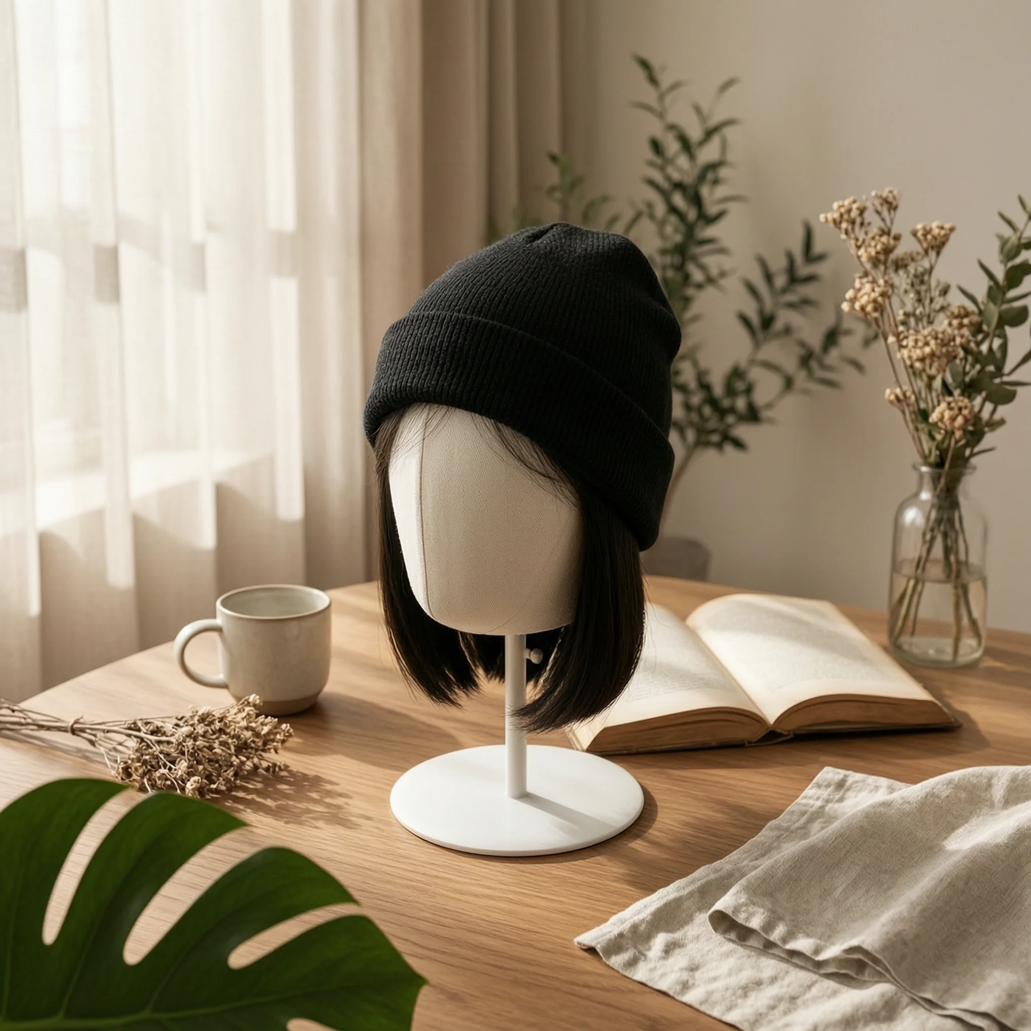 Mannequin Head Stand Pin-Insertable Hat Display Stand Sturdy Easy to Assemble for Shops, Studios