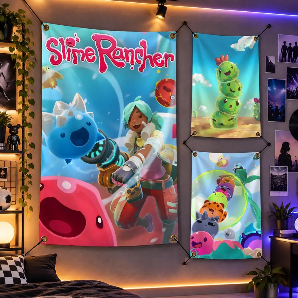 Game Slime Rancher Cute Farming Flags Personalized Flag Room Dorm Camping Picnic Garage Bar Indoor Outdoor Wall Decor