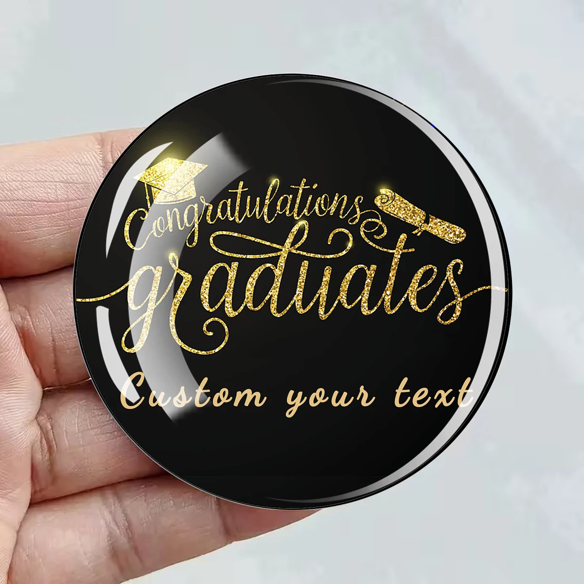 1 PC Graduation Season 2026 Customized Text 50MM Dome Glass Refrigerator Stickers Graduation Season Gifts