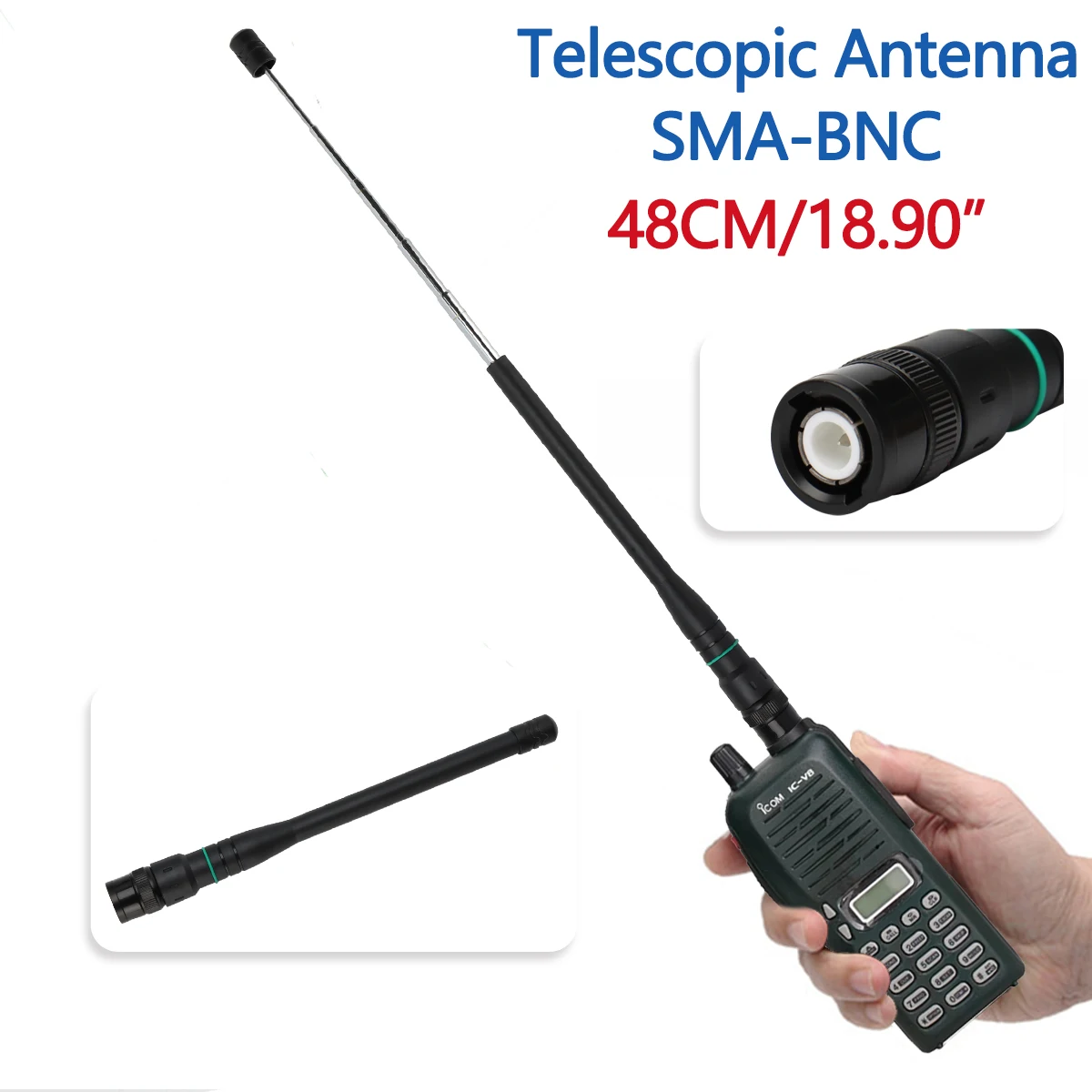 Abbree AR-775 teleskop antenne sma-weiblich/männlich/bnc dual band antenne für quan sheng uv k5 k6 baofeng UV-5R BF-888S 21 ham radio – Detail 19