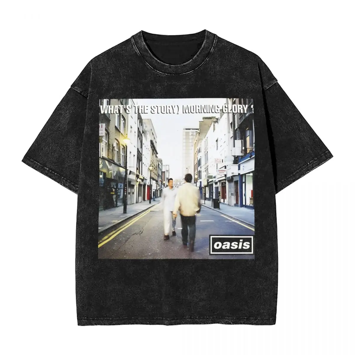 O-Oasis Washed T-Shirt Man Rock Band British Music Albums Vintage Casual T Shirts Summer O-Neck Leisure Tee Shirt Oversize Tops