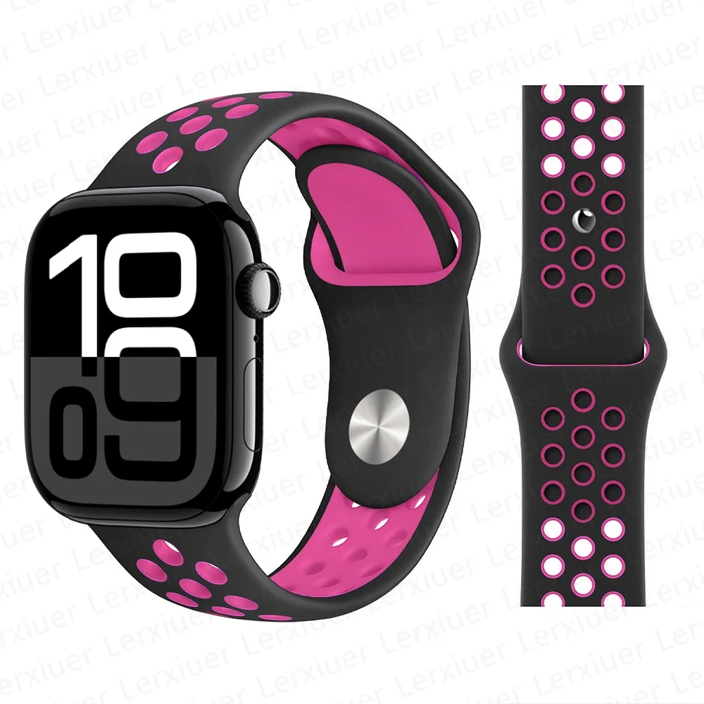 Für Apple Watch Armbänder 40mm 44mm 45mm 41mm 46mm 49mm Correa Armband iWatch Series 10 11 SE 9 8 7 Ultra 3 Offizielles Silikonarmband
