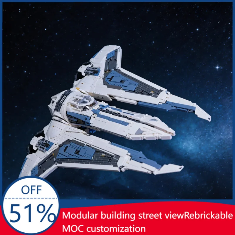 

3075 PCS War Series Kom'rk Mand Gauntlet V2 Warships Transforming Spacecraft MOC Building Block Model Children Assembly Toy Gift