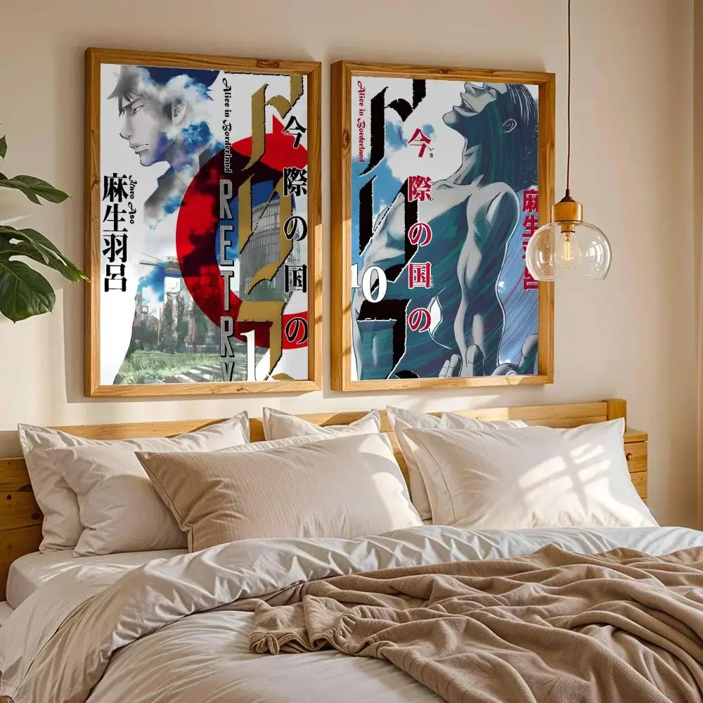 Alice In B-Borderland Poster Stickers Painting Self-Adhesive Mural HD Wall Decals For Bedroom Living Room Home Decor Gift
