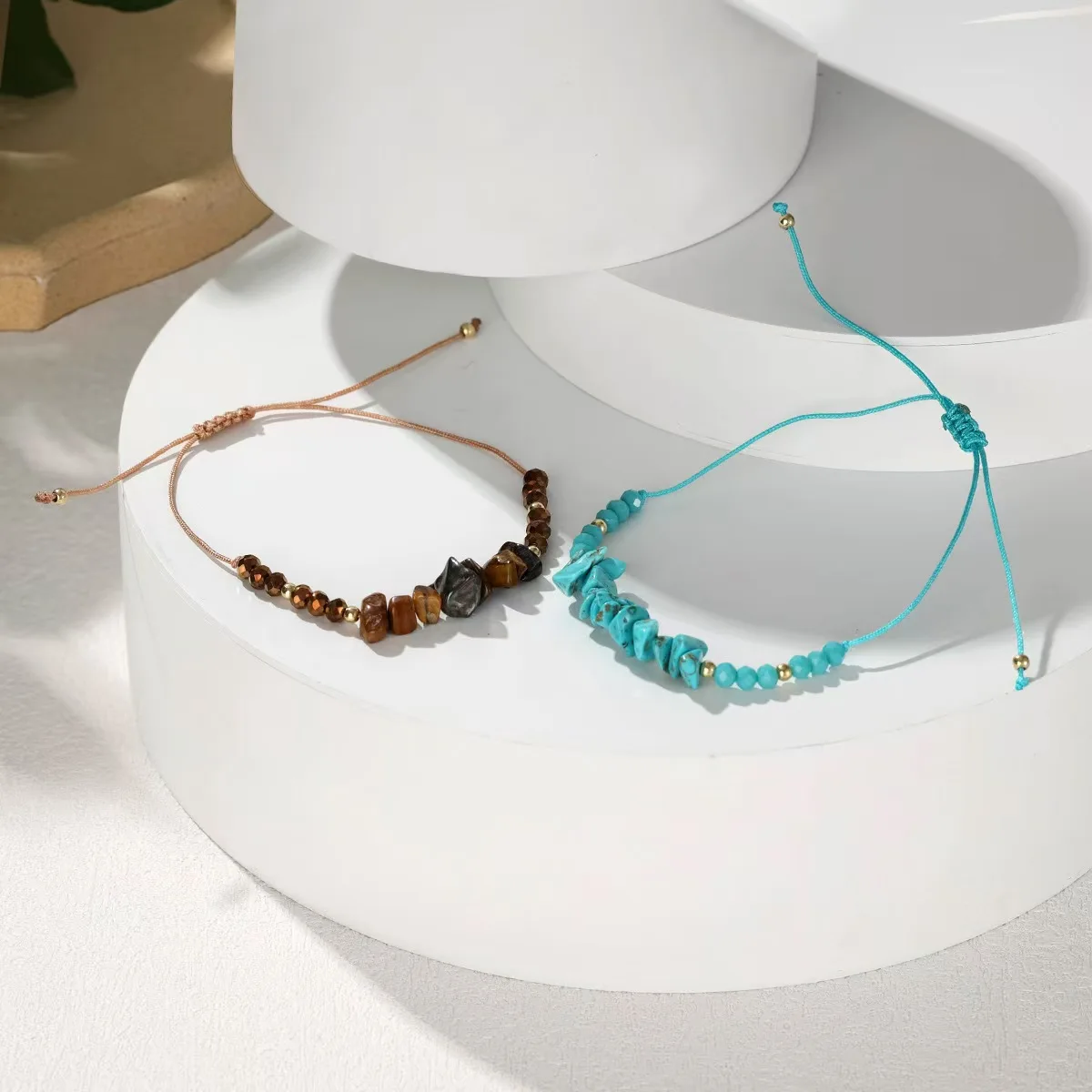 12 piece irregular natural stone woven stretchable bracelet set suitable for daily wear image 6