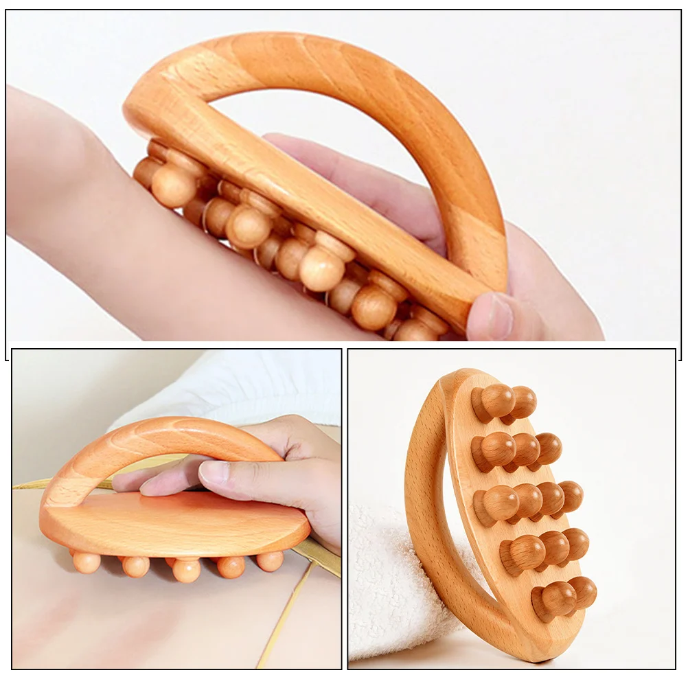 Cepillo corporal de masaje de madera, herramienta de terapia de cuerpo completo para drenaje linfático, eliminación de celulitis, masaje de baño de Spa, cepillo de baño de Spa