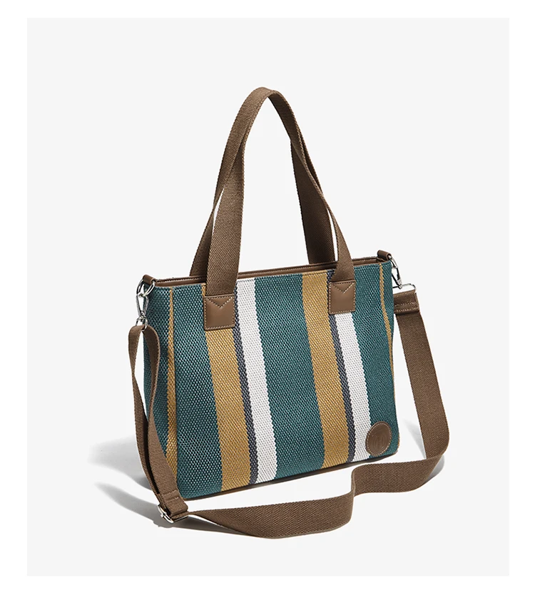 FOXER Stoff-Umhängetasche für Damen, lässige Handtasche mit großem Fassungsvermögen, modische, leichte Einkaufstasche, Geldbörse – Detail 18