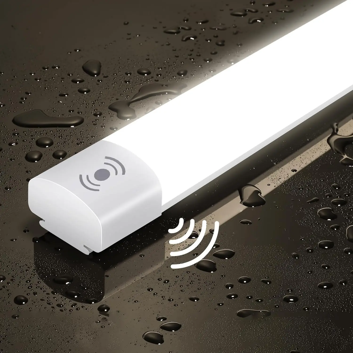 LED-Nassraumleuchte 150 cm mit Bewegungsmelder, 45 W, 4950 lm, IP66-Deckenröhre für Garage, Werkstatt, Badezimmer, 4000 K