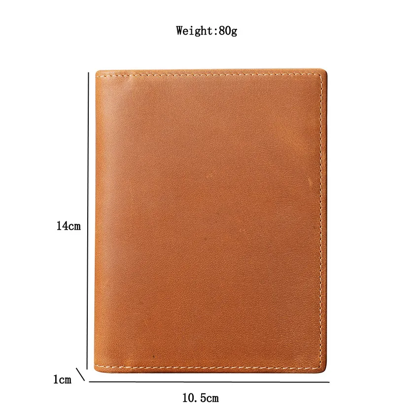 RFID Genuine Leather Passport Holder Travel Wallet For Men and Women Vintage Slim Bifold Wallet Card Case Passport Cover Protect