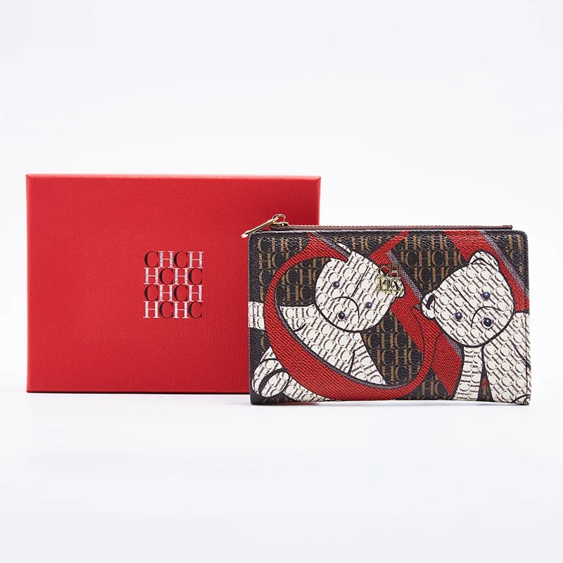 Women's Cartoon Printing Long Wallet Retro Classic Wallet Multi-Color Selection PVC Material Fashion Simple Large Capacity Bags image 2