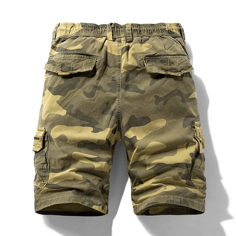 Pantalones cortos de camuflaje de algodón para hombre, Bermudas informales para correr en la playa, verano, novedad