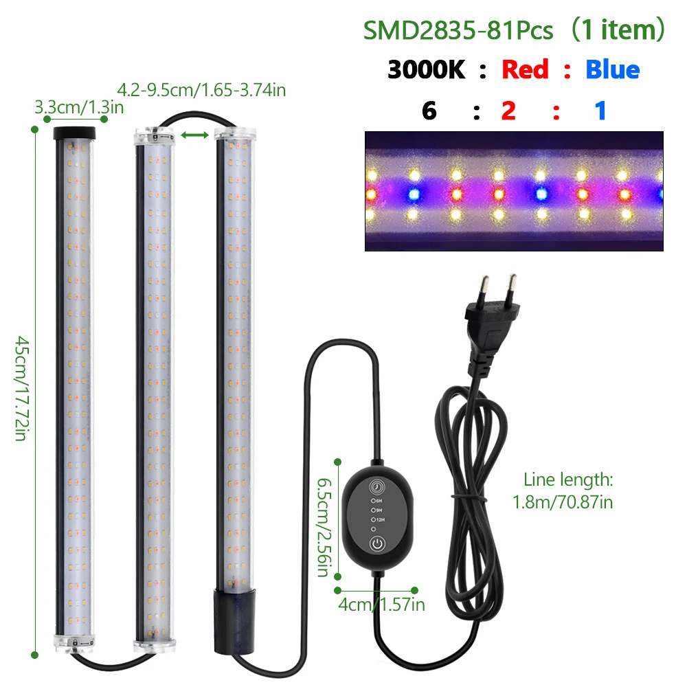 フルスペクトル LED 成長ライト AC110-220V フィトランプデスクトップ植物成長ランプ屋内花 VEG 苗多肉植物 Fitolampy