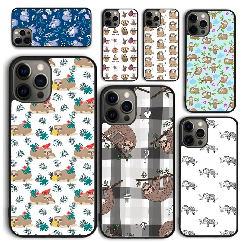 Cute Baby Sloth Phone Case for iPhone 16 15 14 12 13 mini PLUS X XS XR 11 PRO MAX Back Cover Fundas Shell