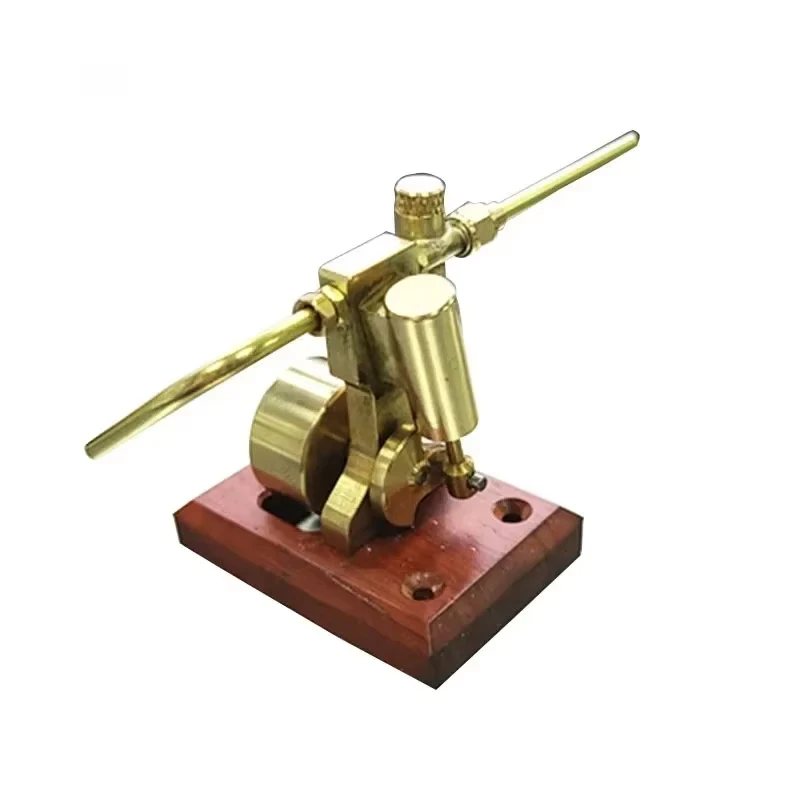 MINI Brass Steam Engine Model Mini Single Cylinder Swing Steam Engine Model RC Engine Model with Wooden Base Toys