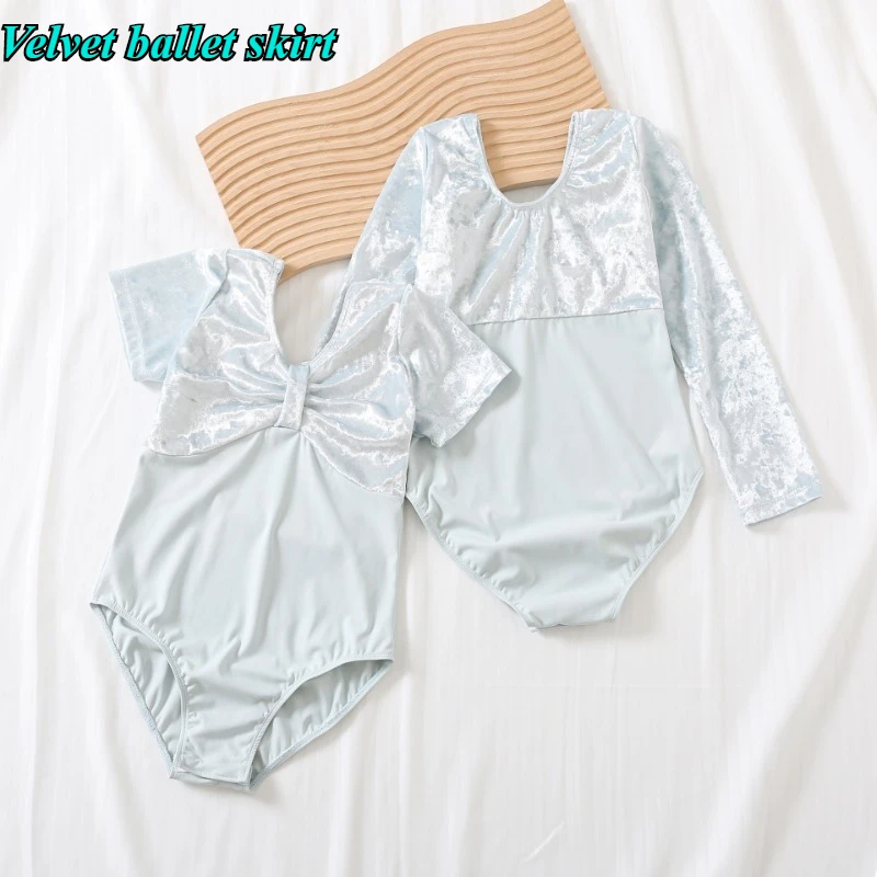 

Children's Dance Costume Children's Dance Dress Ballet New Velvet Practice Dress Conjoined Gymnastics Form