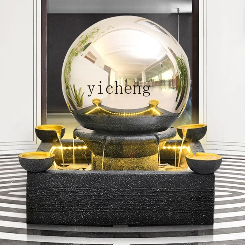 Zz flowing water fountain ornament lucky spherical home decoration living room club office decoration
