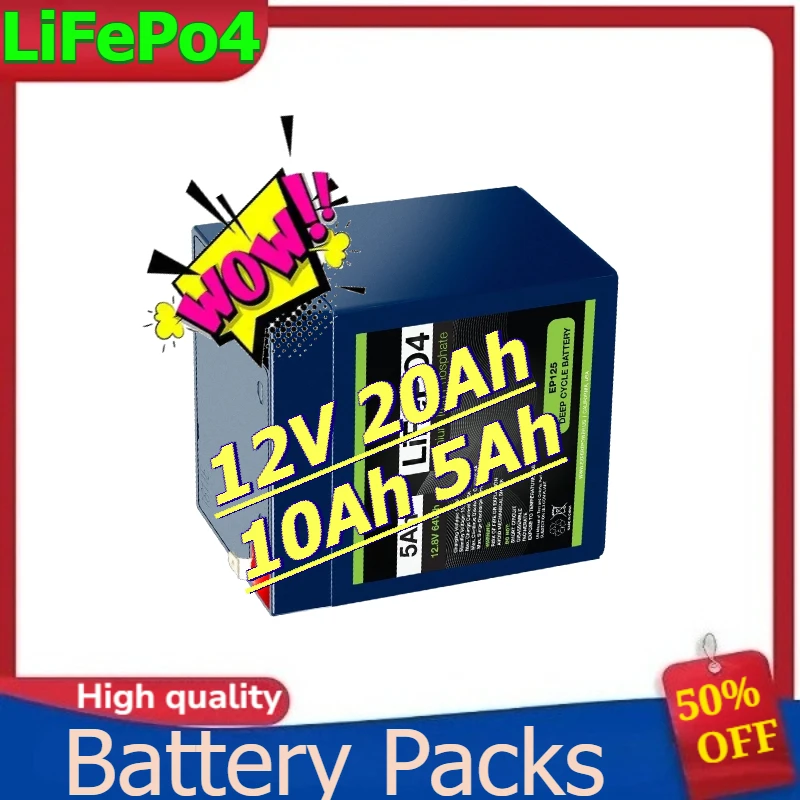 

for Camping Light Speaker Stall Lighting Lithium Iron Phosphate Battery High End LiFePo4 Battery 12V 20Ah 10Ah 5Ah