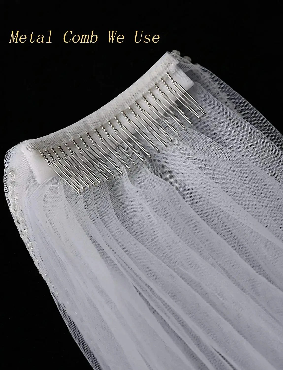 Classic Embroidery Lace  Fingertip Length  Bridal Veil White Ivory  Girls Lace Edge Wedding Veils with Comb