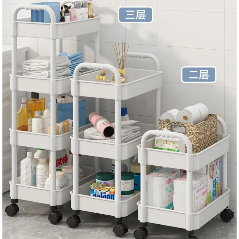 

Многоуровневая тележка-органайзер H1 на колесах, легко собираемая пластиковая универсальная тележка с колесами, многофункциональная для спальни