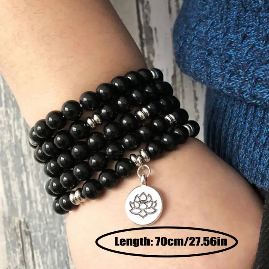 Handmade natural stone bead 108 bracelet,men's cuff button bracelet,Ramadan prayer bead,women's meditation,holiday gift