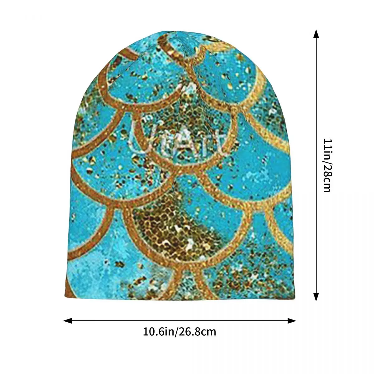 Faux Glitter Color Mermaid Scales Pattern Men Women Adult Beanies Caps Knitting Bonnet Hat Fashion Autumn Winter Skullies Hats