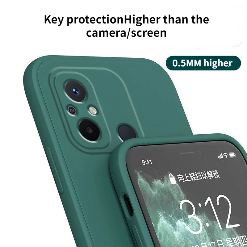 Suitable for Redmi 12C mobile phone case new for Xiaomi redmi12C Anti-fall for 22120RN86C silicone solid color