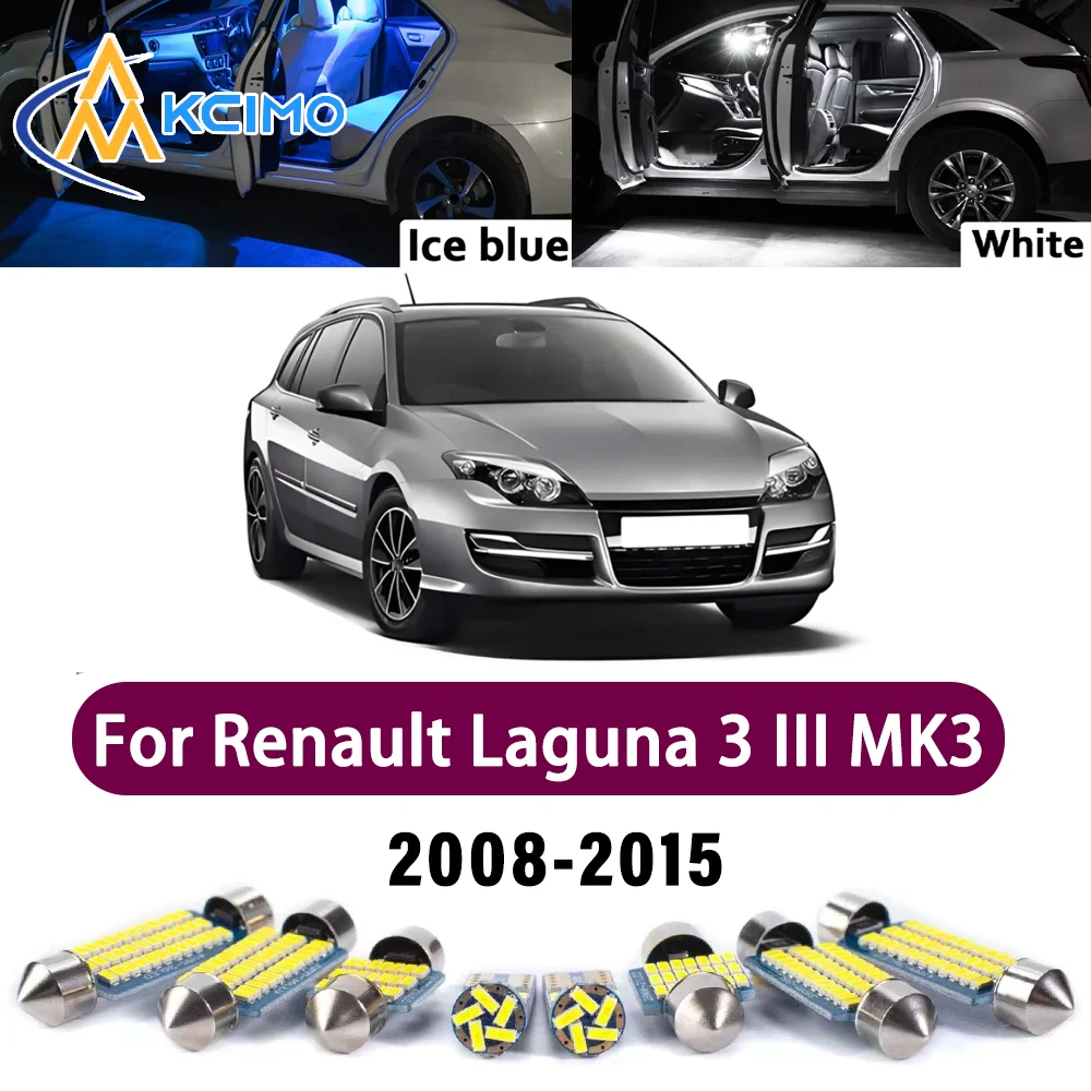 

LED Canbus Interior Reading Dome Vanity Mirror Light Kit For Renault Laguna 3 III MK3 2008-2015 Premium Easy Install Lights