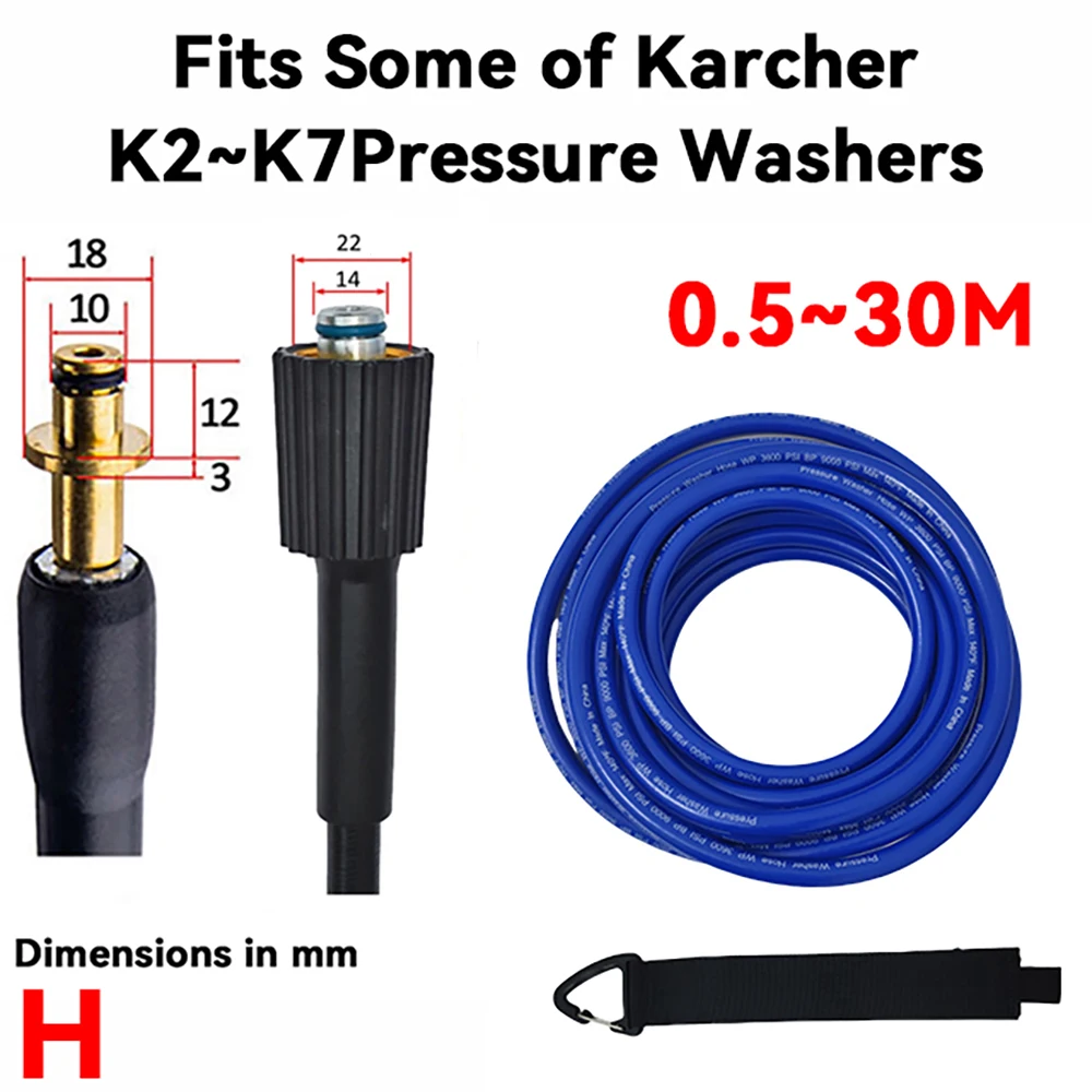 Flexible Pressure Hose,Car wash Pipe,Super Flexible Kink Resistant Power Washer Hose,Fits Some of Karcher K2~K7 Pressure Washers