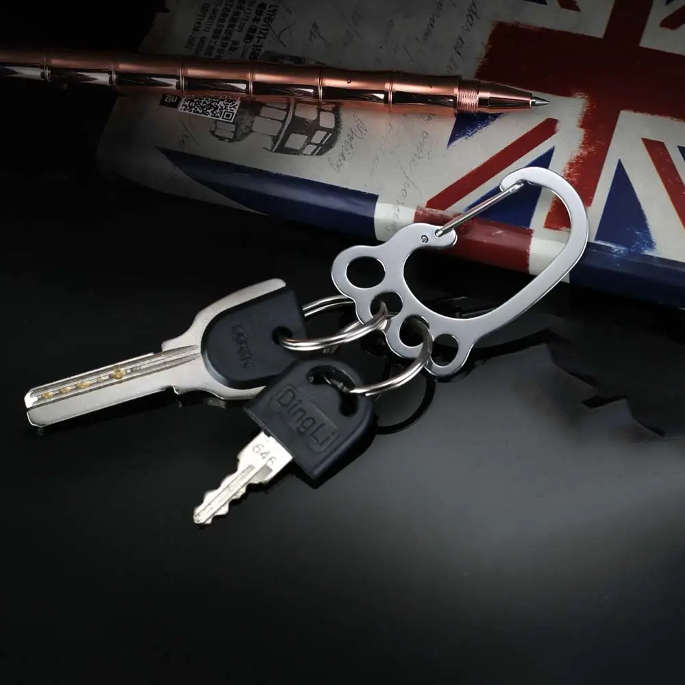 جودة معدنية الخصر معلقة حلقة رئيسية حامل مشبك مع 4 Keyrings سيارة مفتاح كليب أقدام كبيرة مفتاح سلسلة سيارة كيرينغ حلقة رئيسية حامل