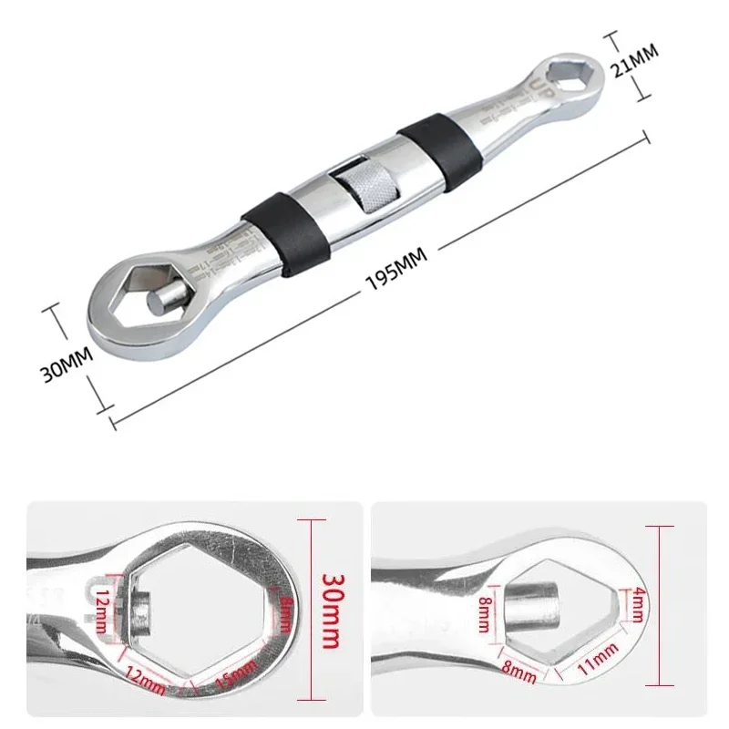Imagem -04 - Chave Universal 23 em Chave Ajustável para Porcas de Vários Tamanhos Chave Inglesa Multifuncional de Cabeça Dupla Ferramentas de Reparo Manual