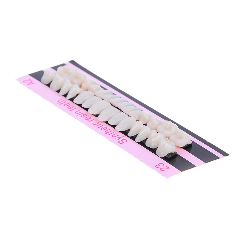 Wholesale 28Pc 1set denture acrylic resin full set teeth upper lower shade 23# A2 dental